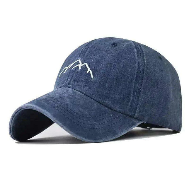 Retro Mountain Embroidered Cap - Unisex Vintage Baseball Hat