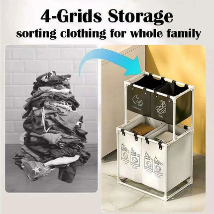 Sleek Monochrome Laundry Organizer Set with Quick Assembly - Available in Two Sizes