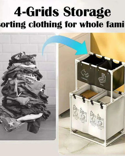 Sleek Monochrome Laundry Organizer Set with Quick Assembly - Available in Two Sizes