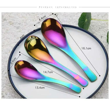 Elegant Multifunctional Japanese Stainless Steel Spoon for Soups, Desserts, and Beverages