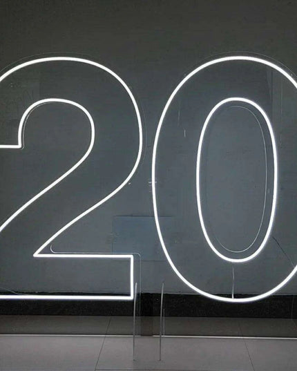 Customizable Neon LED Number Sign Set - Illuminated Decor for Events and Home