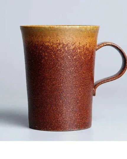 Nordic Charm Ceramic Coffee Mug with Hanging Ear and Gilt Couple Design