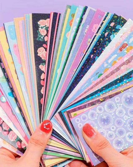 Kawaii Korean Random Laser Sticker Collection - Assorted Craft Supplies for Creative Fun