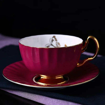 Elegant Heritage: Exquisite Bone China Tea and Coffee Set with 24K Gold Accents