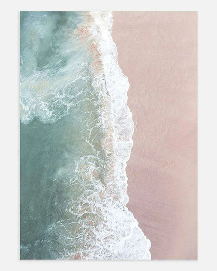 Tropical Bliss: Pink Sands & Palms Wall Art Print