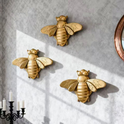 Shop1105298242 Golden Bee Insect Wall Art Set - High-End Home Decor