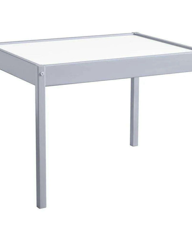 Stylish Gray and White Children’s Table and Chair Set - Perfect for Homeschooling Environments