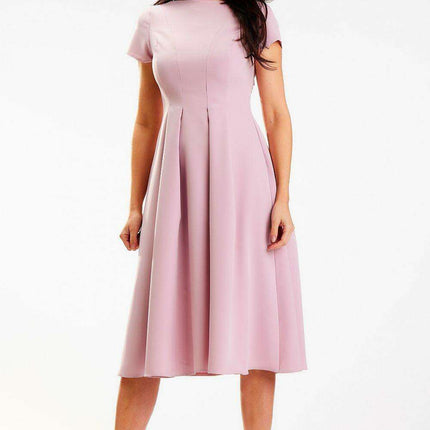 Sculpted Elegance Boat Neck Midi Dress - Chic Daytime Essential