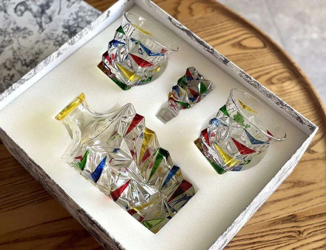 Luxurious Handcrafted Crystal Drinkware Set for Wine, Coffee, and Juice - Ideal for Entertaining and Gifting