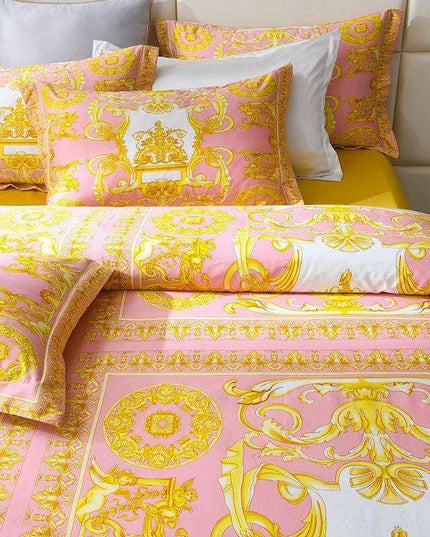 Stylish Modern Cotton Bedding Collection with Vibrant Digital Designs - Duvet Cover, Fitted Sheet & Pillowcases