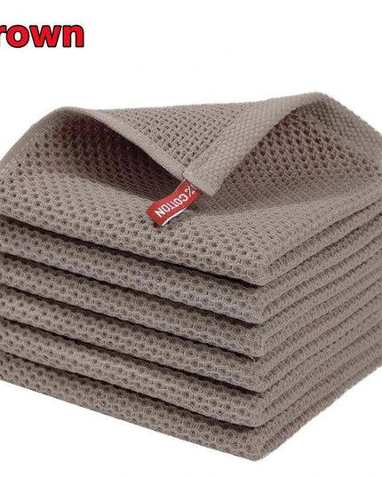 Sustainable Cotton Cleaning Cloths - Set of 5 Ultra-Absorbent Kitchen Towels