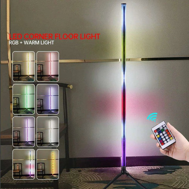Stylish 103cm Smart RGB LED Floor Lamp with Multiple Control Features - Contemporary Design