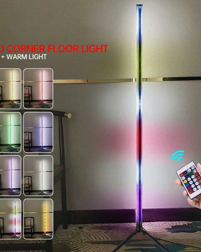 Stylish 103cm Smart RGB LED Floor Lamp with Multiple Control Features - Contemporary Design
