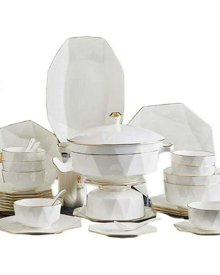 Nordic Elegance 60-Piece Bone China Dining Set