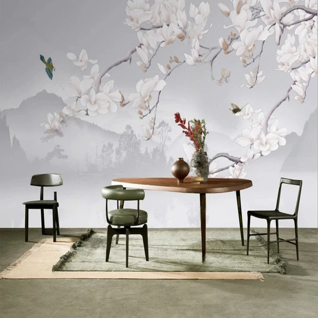 Bestyle Flower Birds Pattern Wall Mural Wallpaper for Living Room & Be