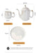 Sophisticated Pearl Ceramic Tea and Beverage Serving Collection with Coffee Pot and Cups