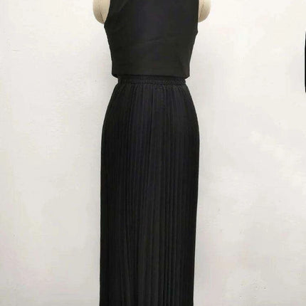 Sophisticated 2-Piece Floral Waistcoat and Flowing Skirt Set for Women