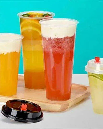 Clear Plastic Dessert Cups with Lids - 100-Count for Smoothies and Iced Beverages