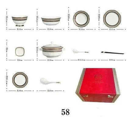 Luxury Bone-Inspired Outdoor Dining Set with Elegant Ceramic Tableware