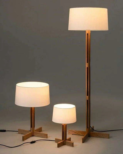 Rustic Wabi Sabi Walnut Floor Lamp - Stylish Illumination for Any Room