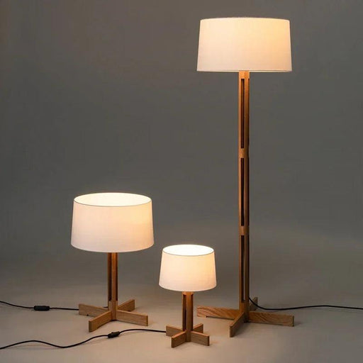 Rustic Wabi Sabi Walnut Floor Lamp - Stylish Illumination for Any Room