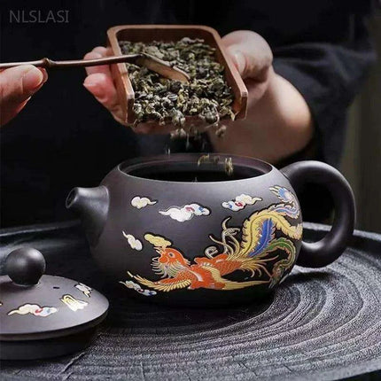 Elegant 200ml Authentic Purple Clay Teapot with Innovative Filtration System