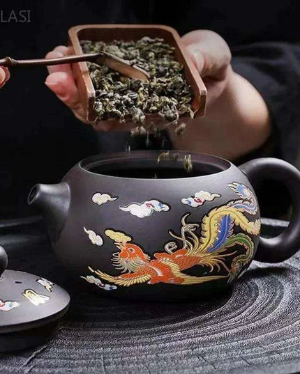 Elegant 200ml Authentic Purple Clay Teapot with Innovative Filtration System