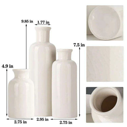 Elegant Blue Ceramic Vases Trio for Stylish Home Enhancement