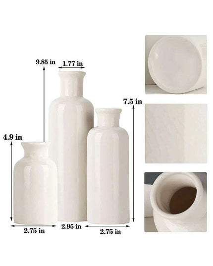 Elegant Blue Ceramic Vases Trio for Stylish Home Enhancement