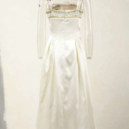 Chic Embroidered Strapless High-Waisted Evening Dress for Women