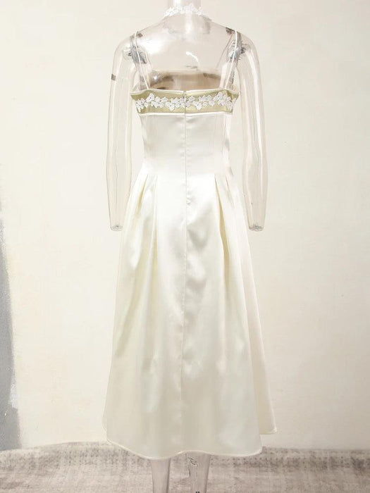 Chic Embroidered Strapless High-Waisted Evening Dress for Women