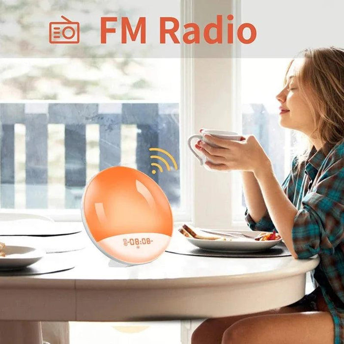 Sunrise Simulation Alarm Clock with FM Radio, Natural Sounds, and Colorful Light