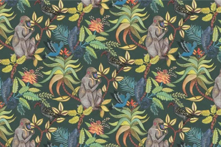 Tropical Monkey Wall Mural – Custom-Size, Multiple Finishes