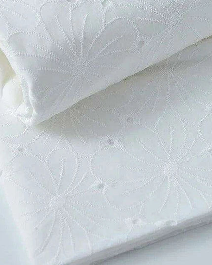 Elegant 100% Cotton White Lace Material
