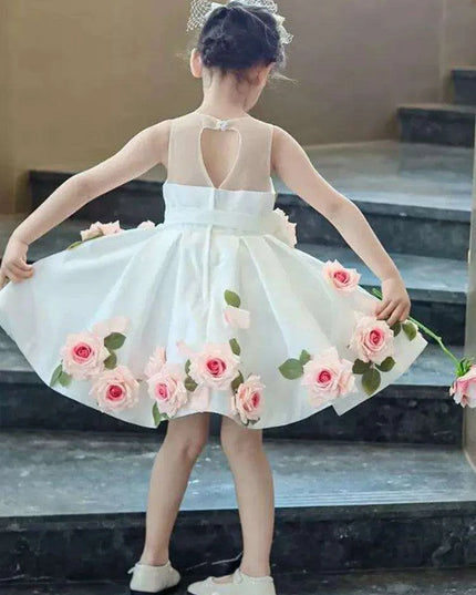 Children's Host Performance Appliques Evening Gown