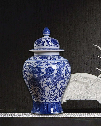 Elegant Porcelain Blue Blossom Storage Jar with Artistic Flair