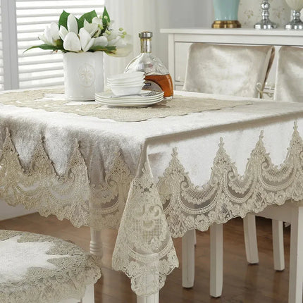 Vintage Velvet Lace Tablecloth – Elegant Home & Event Decor