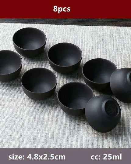 Exquisite Portable 8-Piece Handmade Yixing Purple Clay Teacup Set for Tea Lovers