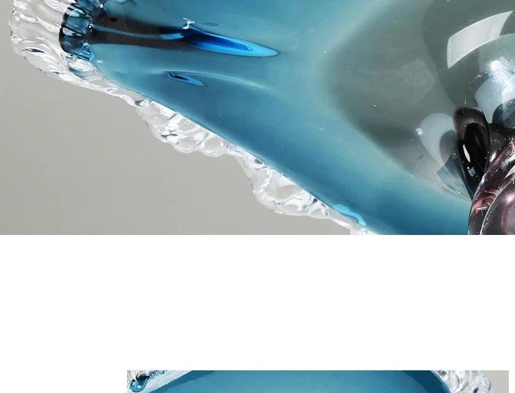 Elegant Cerulean Glazed Fruit Bowl