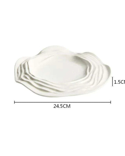 Unique Artisan Ceramic Plate - Irregular Design for Serving Pasta, Steak, Sushi, and Desserts - Elegant Solid Color Tableware