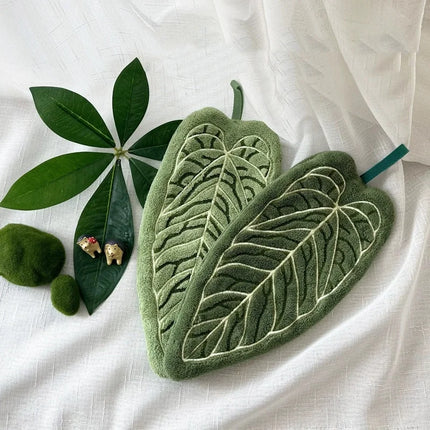 Tropical Leaf Hand Towel — Ultra-Absorbent, Quick-Dry, Hanging Loop