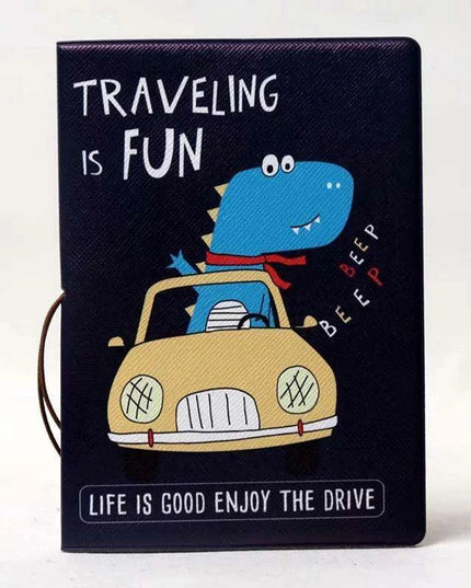 Chic 3D Printed Passport Holder with Card Slots and Faux Leather Texture