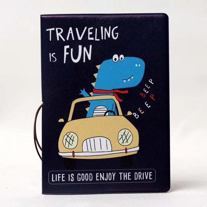 Chic 3D Printed Passport Holder with Card Slots and Faux Leather Texture