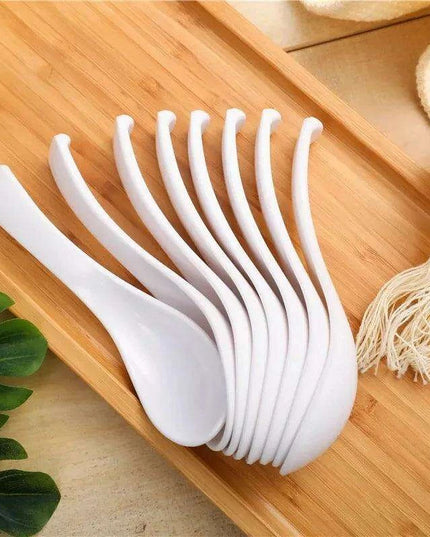 Sophisticated Black Melamine Serving Spoon with Elegant Japanese Porcelain Motif