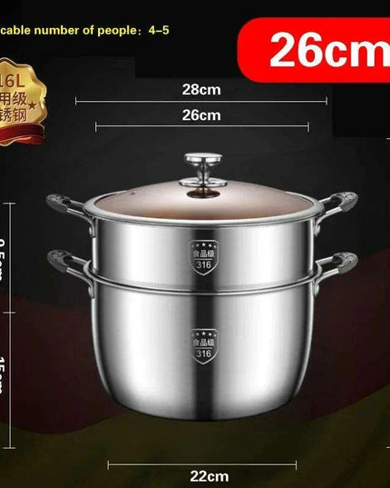 Large Capacity Heavy-Duty 316 Stainless Steel Congee Cooker - Elevate Your Culinary Skills