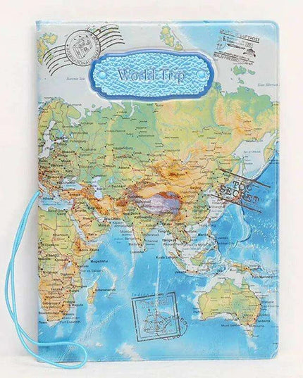 Chic 3D Printed Passport Holder with Card Slots and Faux Leather Texture