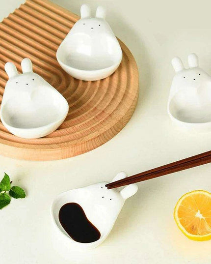 Whimsical Rabbit-Handled Ceramic Dipping Bowl - Enhance Your Culinary Presentation
