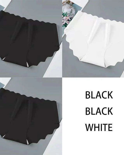 Set of 3 Elegant Seamless Women's Briefs - Soft Wave Edge Comfort Underwear
