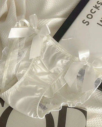 Charming Kawaii Satin Ruffle Panties - Lolita Underwear in M, L, XL Sizes