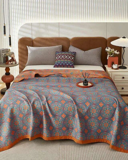 Dreamy Cotton Jacquard Blanket Set - Perfect All-Season Comfort and Style